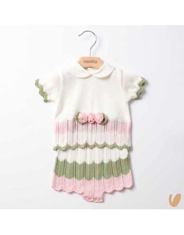 Completo in filo di cotone zig zag Completo e Pagliaccetto