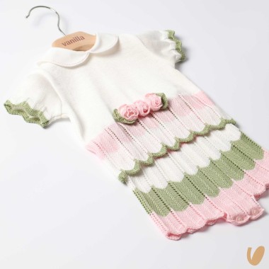 Completo in filo di cotone zig zag Completo e Pagliaccetto