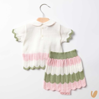 Completo in filo di cotone zig zag Completo e Pagliaccetto