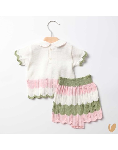 Completo in filo di cotone zig zag Completo e Pagliaccetto