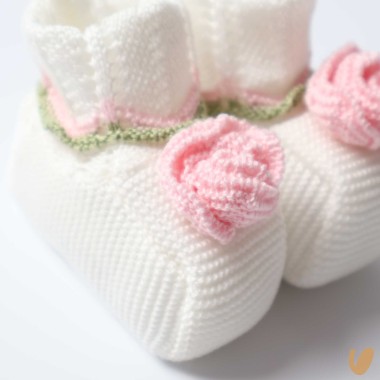 Babbucce in filo rose Cappello e Babbucce