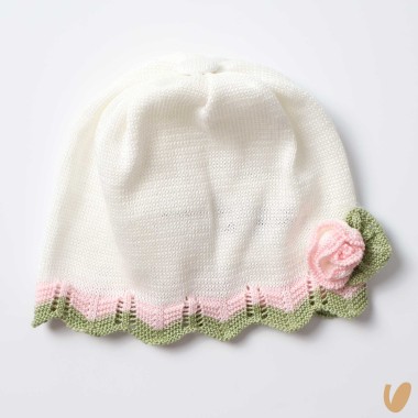 Cappello in filo rosa Cappello e Babbucce