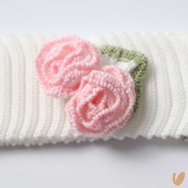 Fascia in filo rose Cappello e Babbucce