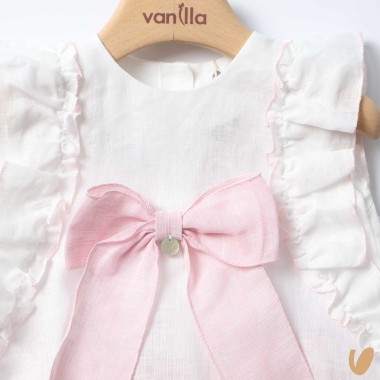 Completo in puro lino fiocco Completo e Pagliaccetto