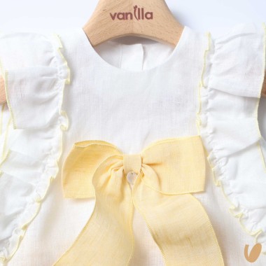 Completo in puro lino fiocco Completo e Pagliaccetto