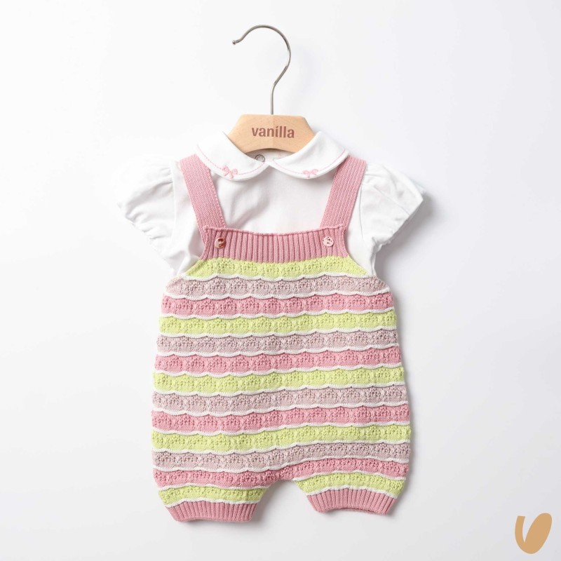 Completo in filo di cotone onde Completo e Pagliaccetto