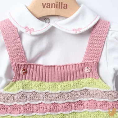 Completo in filo di cotone onde Completo e Pagliaccetto