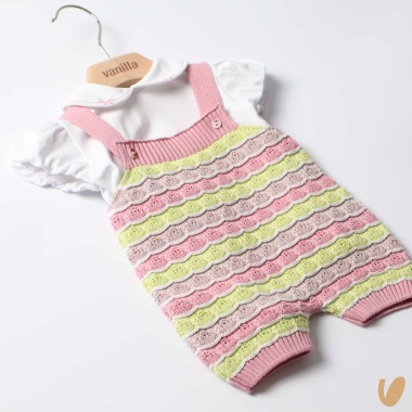 Completo in filo di cotone onde Completo e Pagliaccetto