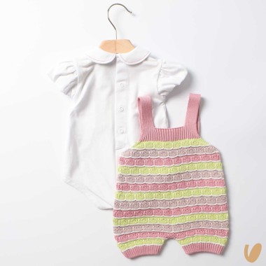 Completo in filo di cotone onde Completo e Pagliaccetto