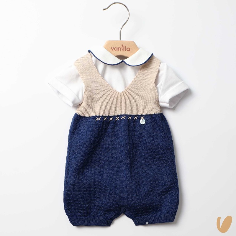 Salopette e body in filo di cotone Completo e Pagliaccetto