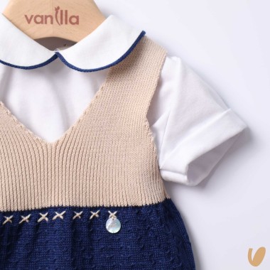 Salopette e body in filo di cotone Completo e Pagliaccetto