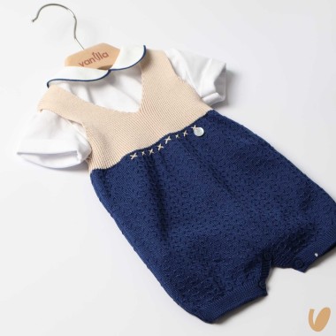 Salopette e body in filo di cotone Completo e Pagliaccetto