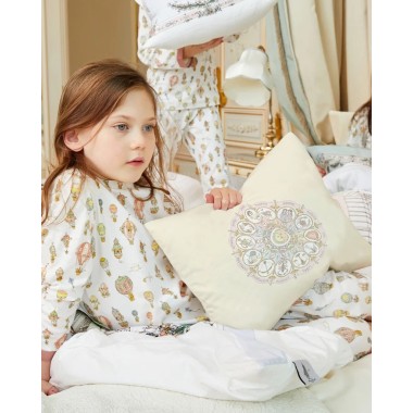 Cuscino Zodiac Yellow satin Mussole e Bavette