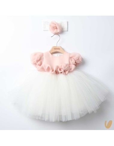 Abito in tulle con fascia Battesimo