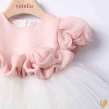 Abito in tulle con fascia Battesimo