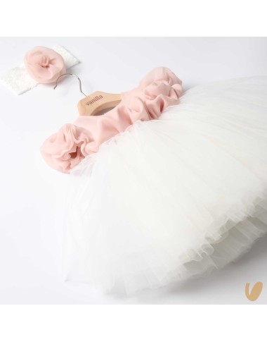 Abito in tulle con fascia Battesimo