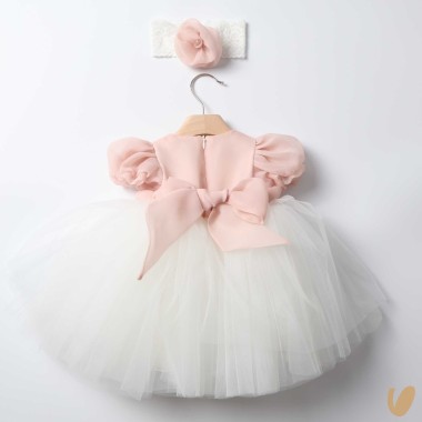 Abito in tulle con fascia Battesimo