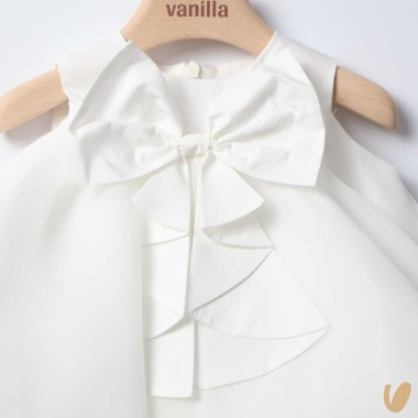 Abito in chiffon e fascia Battesimo