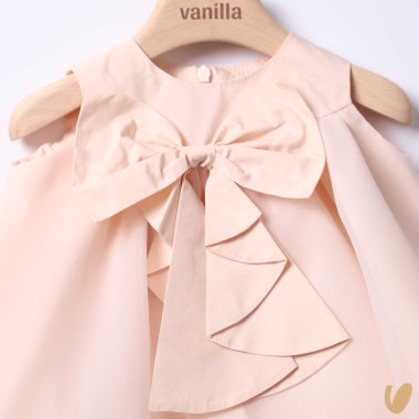 Abito in chiffon e fascia Battesimo