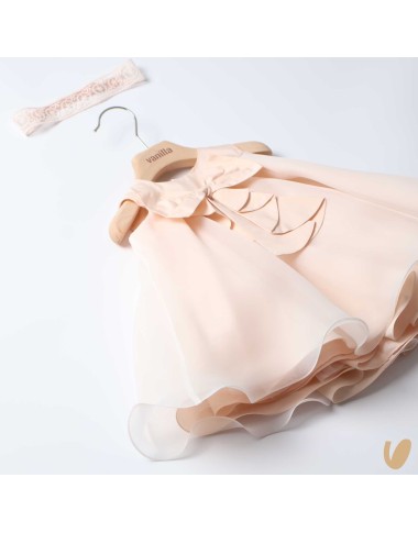 Abito in chiffon e fascia Battesimo
