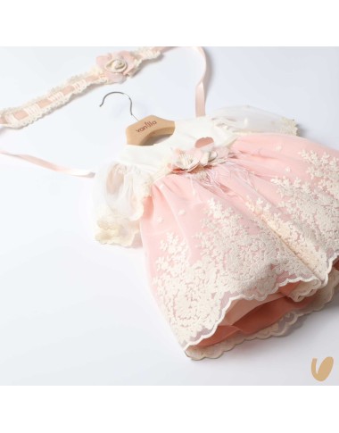 Abito in macramè e fascia Battesimo