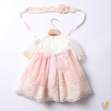 Abito in macramè e fascia Battesimo