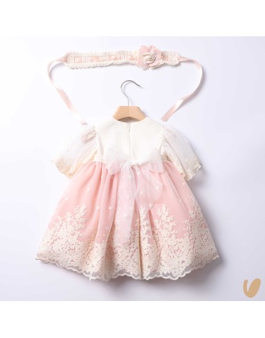 Abito in macramè e fascia Battesimo