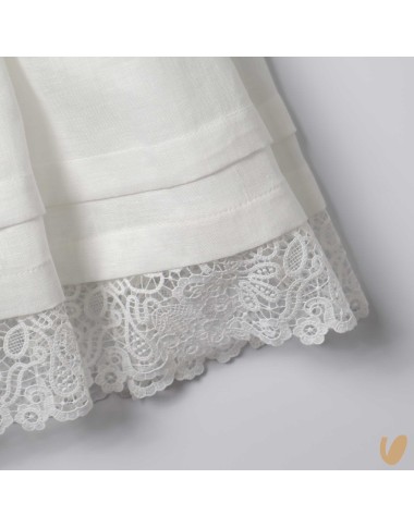 Abito in lino con cuffia Battesimo