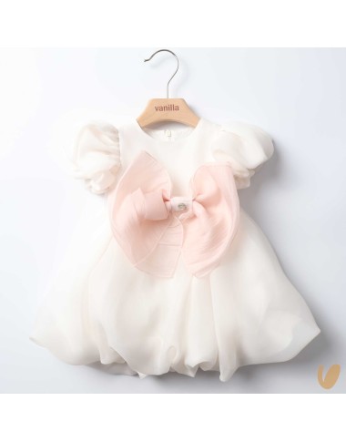 Chiffon dress with bow