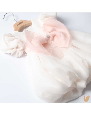 Chiffon dress with bow