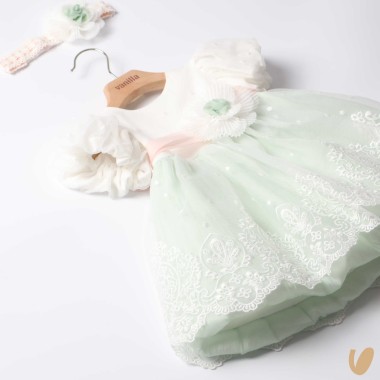Abito in organza e fascia Battesimo