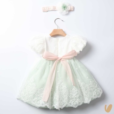 Abito in organza e fascia Battesimo