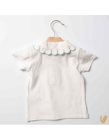 Polo in jersey co colletto fiori T-Shirt e Salopette