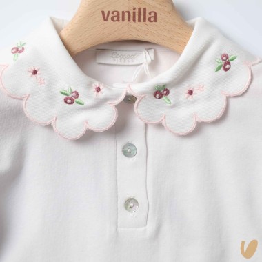 Polo in jersey co colletto fiori T-Shirt e Salopette