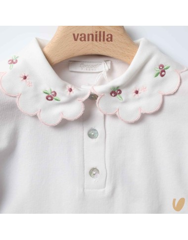 Polo in jersey co collar flowers