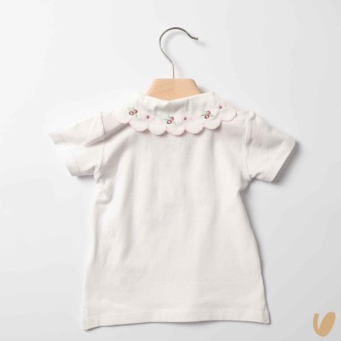 Polo in jersey co colletto fiori T-Shirt e Salopette