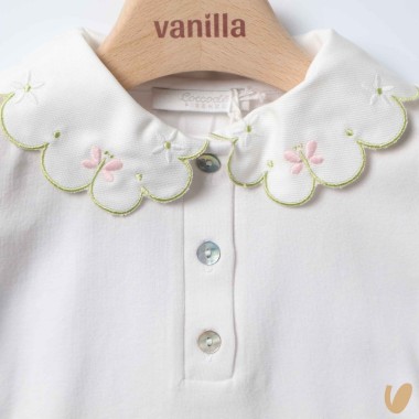 Polo in jersey co colletto fiori T-Shirt e Salopette