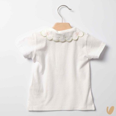 Polo in jersey co colletto fiori T-Shirt e Salopette