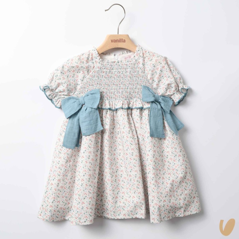 Abito nido d'ape fiorellini Abito e Tuta