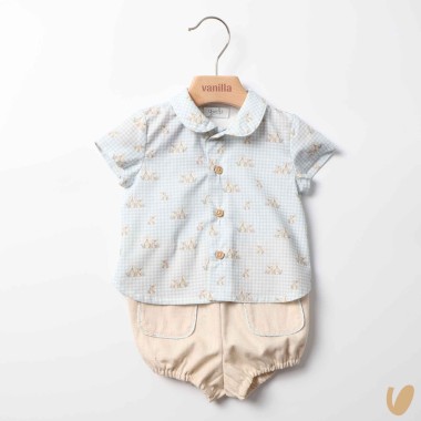 Camicia coniglietti e short Completo e Pagliaccetto