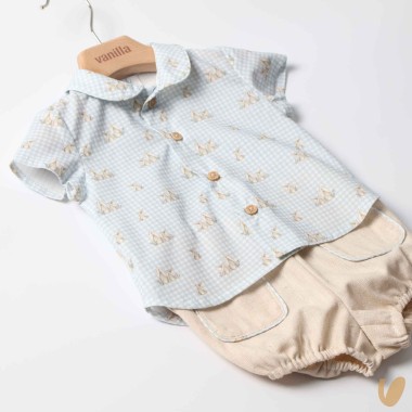 Camicia coniglietti e short Completo e Pagliaccetto