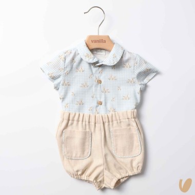 Camicia coniglietti e short Completo e Pagliaccetto