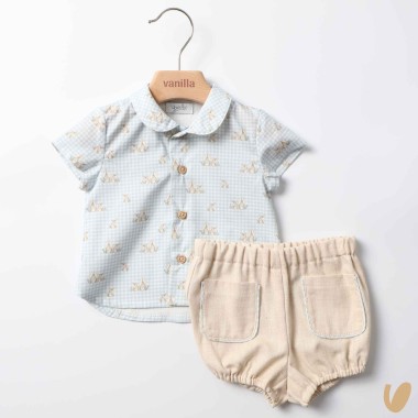 Camicia coniglietti e short Completo e Pagliaccetto