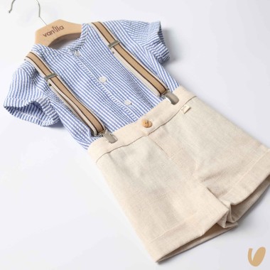 Camicia bretelle e short Completo e Pagliaccetto