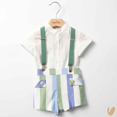 Camicia bretelle e short Completo e Pagliaccetto