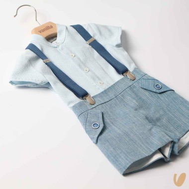 Camicia bretelle e short Completo e Pagliaccetto