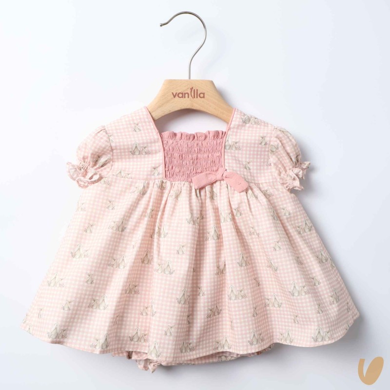 Mini abito vichy coniglietti Abito e Tute