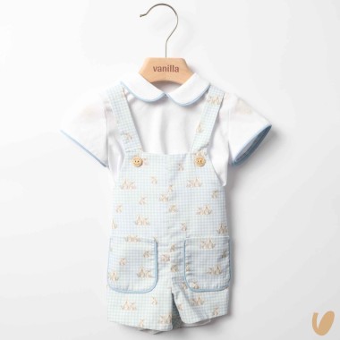 Salopette coniglietti e shirt Completo e Pagliaccetto