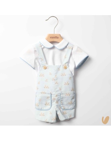 Salopette coniglietti e shirt Completo e Pagliaccetto