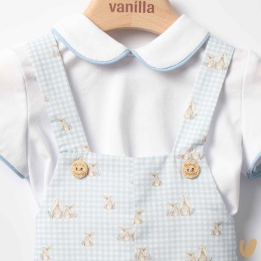 Salopette coniglietti e shirt Completo e Pagliaccetto